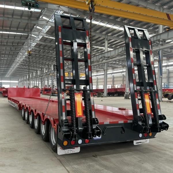 Low Bed Container House Chassis Frame Unpowered Flatbed Trailer with BPW/Fuwa Axles