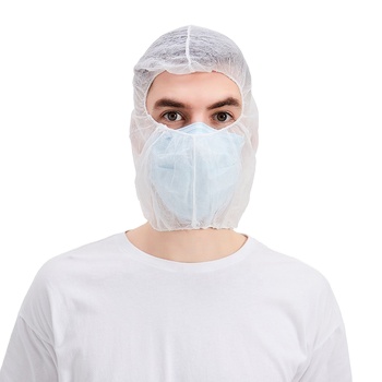 Polypropylene Bouffant Hood Cap Disposable Catering Bonnets Full Face Hair Net Beard Cover Combo Disposable Hood Caps
