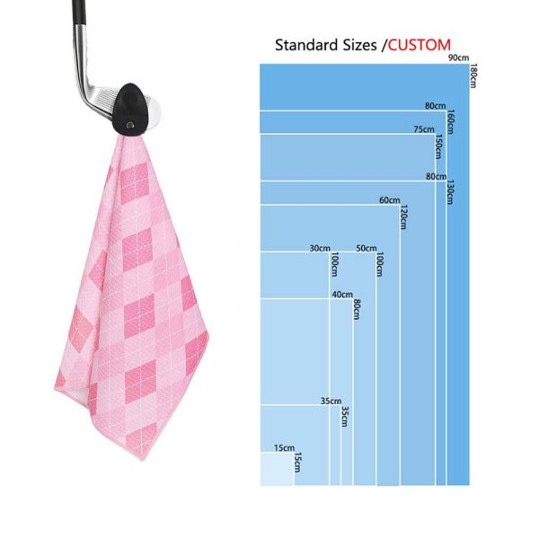 Customized Print Golf Towel Ball Cleaning Towel Waffle Golf Towel