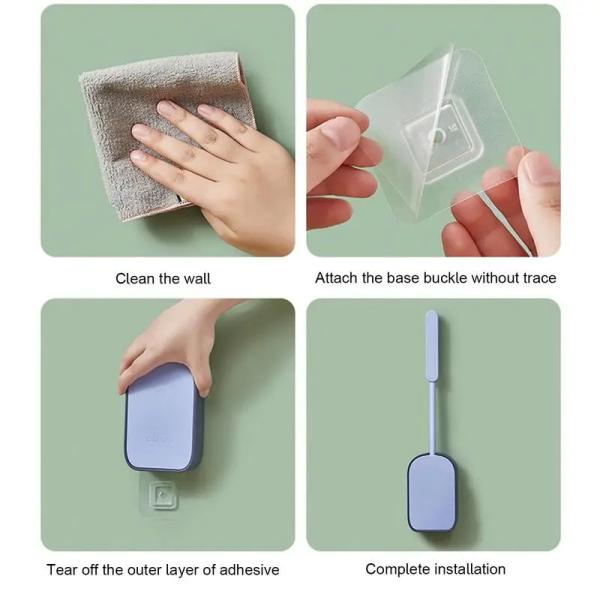 39.6cm Toilet Bowl Brush Silicone Wall Mounted Anti-Roll Anti-Drip Suitable for Travel Trailers and Campers RVers for RVers