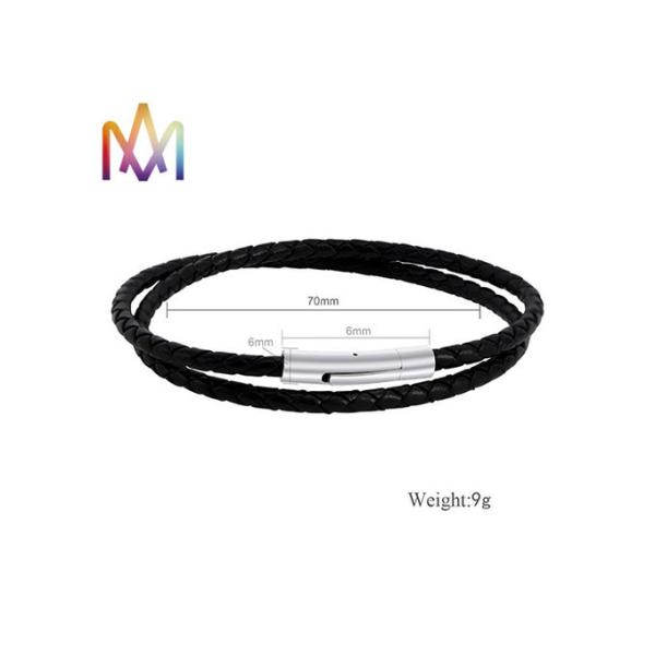Щелчковой крепежной детали людей сплетенных браслеты чернотой кожаные выгравировали