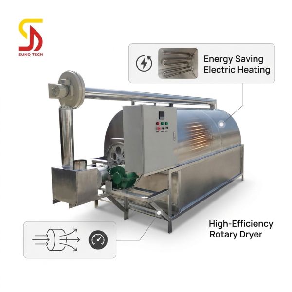 Energy Saving Electric Heating High-Efficiency Rotary Dryer Drum Dryer for Rice Peanuts and Coffee Beans