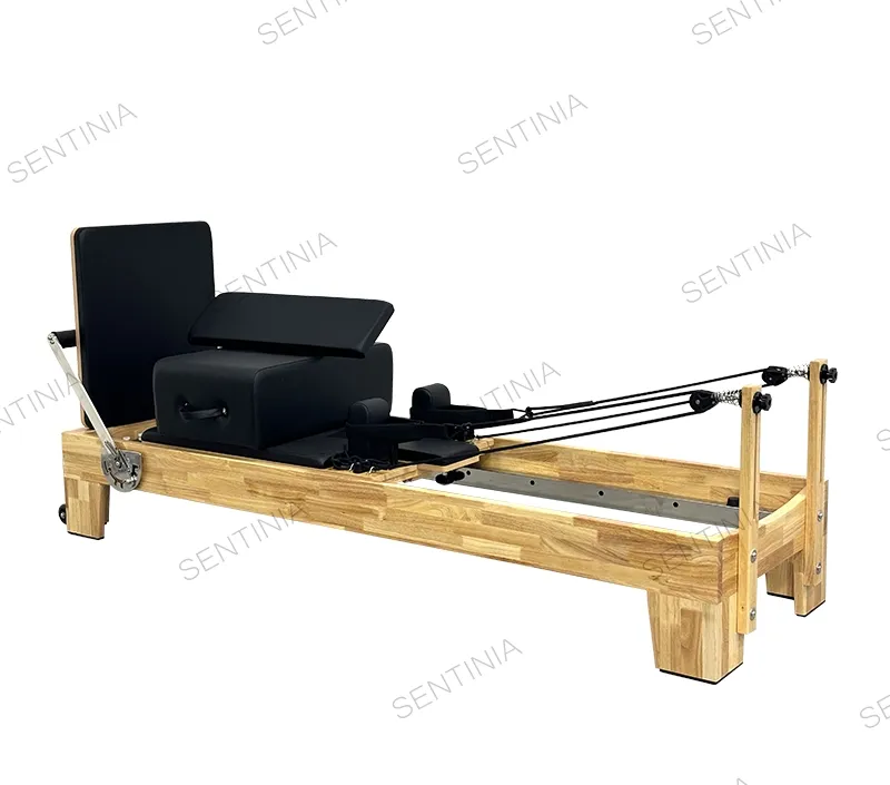 Silent Maple Wood Foldable Pilates Reformer Machine Space Saving ODM