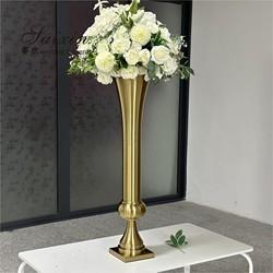 Vasos de ouro altos para peças centrais de casamento Decoração 98cm