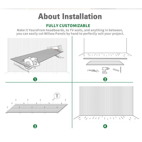 Absorción de sonido de alta calidad 2.4m / 2.7m / 3.0m Acupanela de madera de pizarra de madera acústica de pizarra para pared o decoración