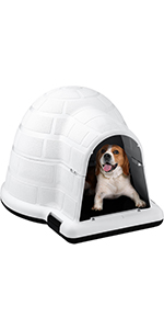 Large Plastic Dog House Outdoor Indoor Doghouse Puppy Shelter Water Resistant Easy Assembly Sturdy Dog Kennel