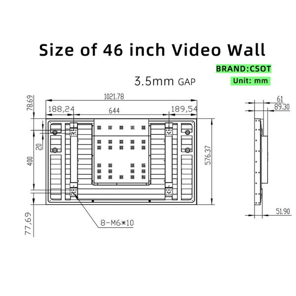 46 Inch CSOT TCL SCREEN BRAND Video Wall Bracket High Performance Digital Signage Displays Video Wall for Advertising Concert Event