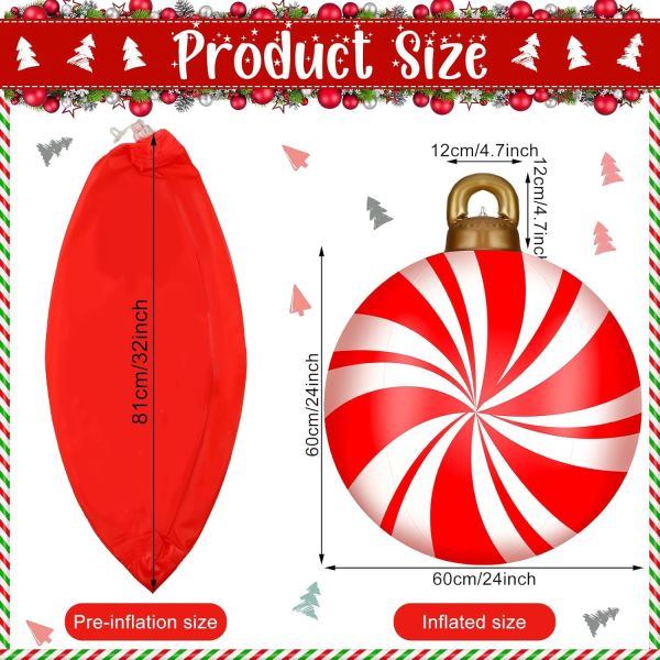 PVC inflatable Christmas balls can be customized in various patterns and sizes. The airtight design makes them easy to fold