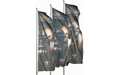 Digital Printed Toyota Outdoor Advertising Flags Sharp Color Presentation