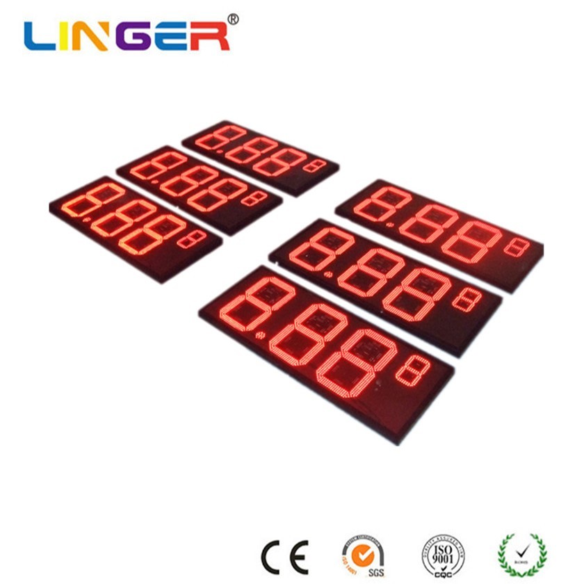 MCU Controlled Digital Gas Price Sign Red / Green / White LED Gas Station Signs
