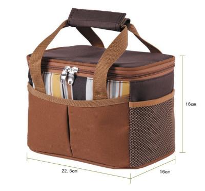 Fashion Stripe Soft Cooler Picnic Lunch Bag Freezer Tote promotional bag gift