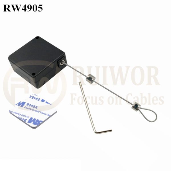 RW4905 Square Ratcheting Retractable Tether Plus Ratchet Function Plus Adjustalbe Lasso Loop End By Small Lock And Allen Key