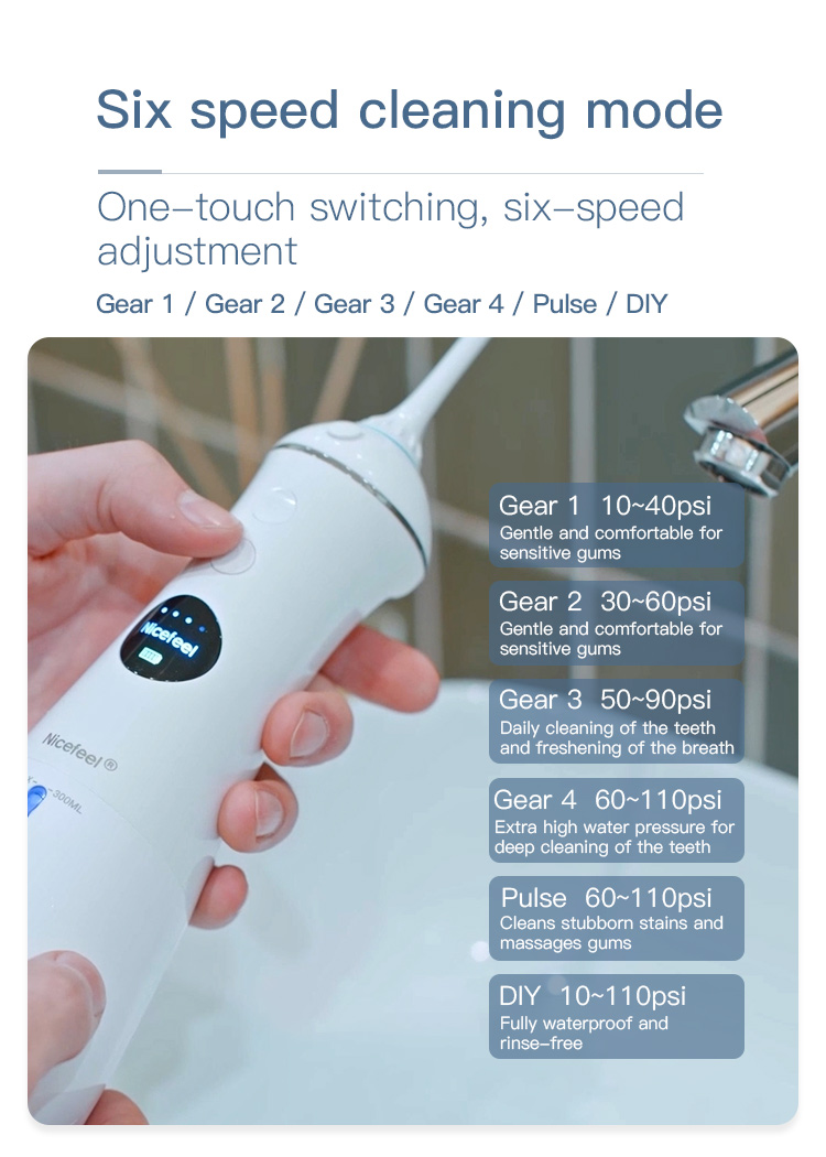 Один переключатель Nicefeel Handheld устное Irrigator кнопки 6 режимов опционных