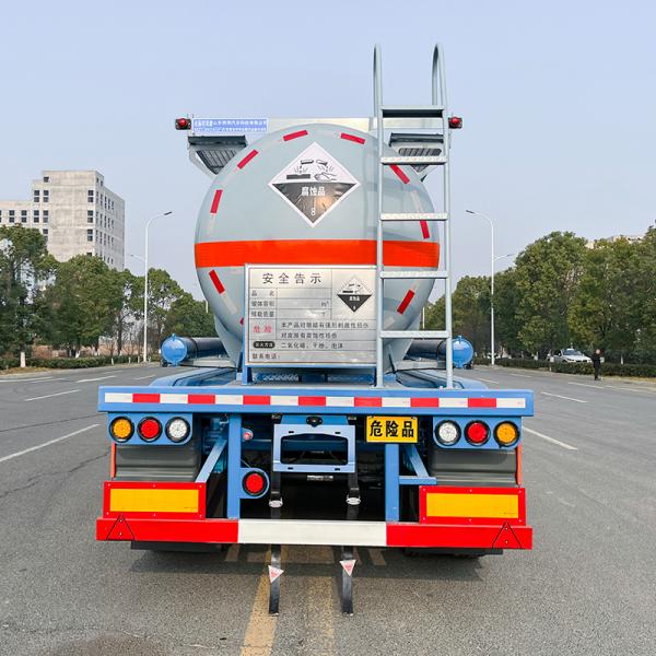 Tri Axle Concentrated Sulfuric Acid Tanker Semi Trailer For Chemical Transport