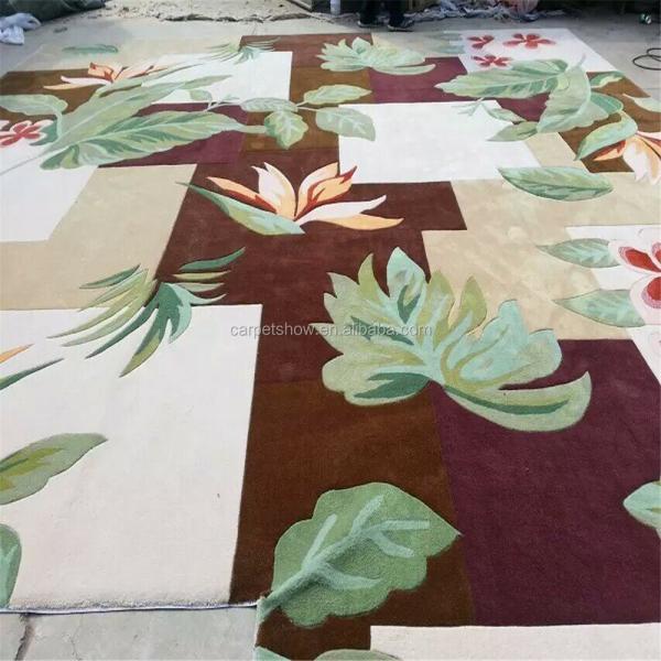 Acrylic Round Area Rug Hand Tufted Carpet with 12mm Pile Height and Excellent