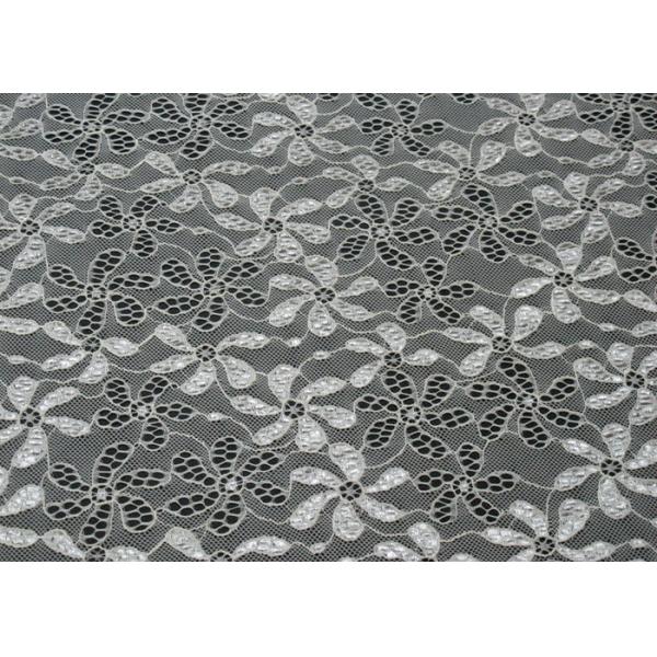90% Nylon + 10% Spandex Flower Elastic Lace Fabric For Nightwear CY-LW0795