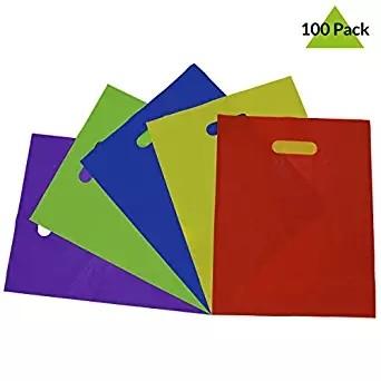 PE Plastic Custom Logo Reusable Shopping Bags With Die Cut Handle