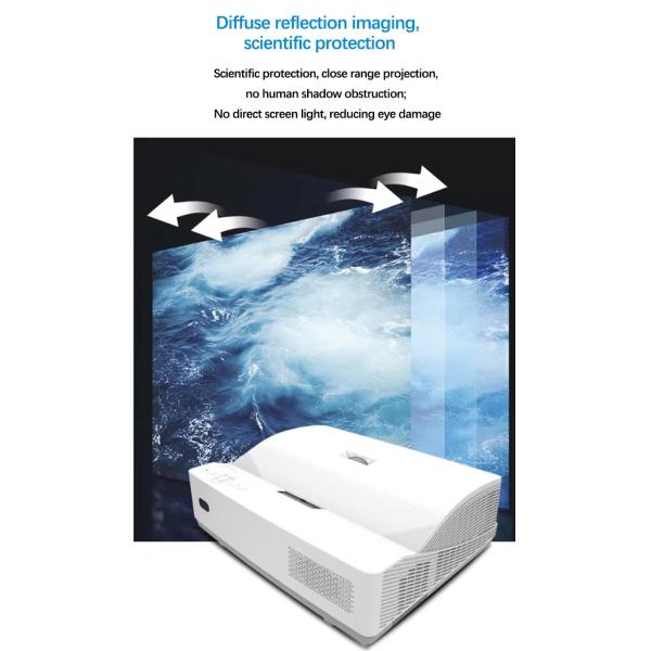 DLP Ultra Throw Projectors Short Throw Projector Laser Smart Projector For Cinema Theater Classroom Movie Wall Screen