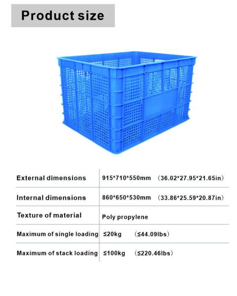 Logistic Storage Plastic Crate For Breeding Turtles And Fish HDPE Material