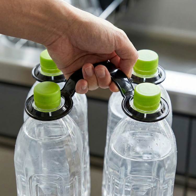 High Durability Secure Plastic Bottle Handle Tensile Strength For 4 Bottles Carry