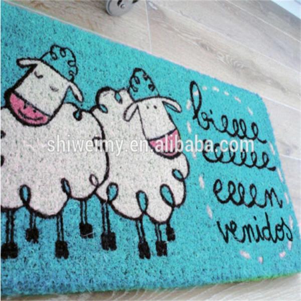 Hot sales coconut natural fiber printed door mat