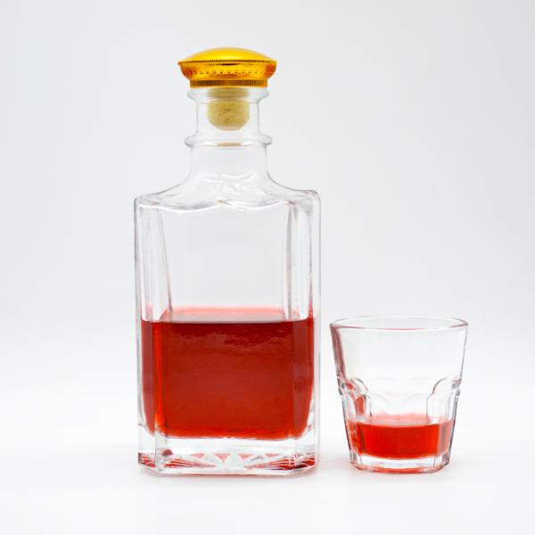Glass Whiskey Bottle Clear Super Flint 375ml 500ml Square Dry Gin Vodka Wine Bottle