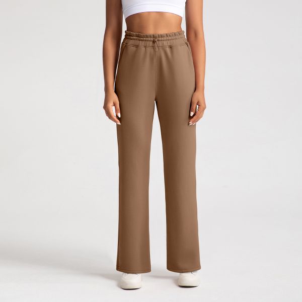 Women's High Waisted Flared Sweatpants Soft Fabric Elastic Waist with Drawstring