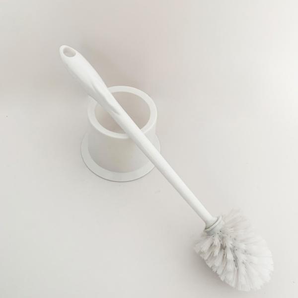 Bristle Toilet Seat Cleaning Brush Enlarged Stable Bottom Extended Ergonomic Handle White