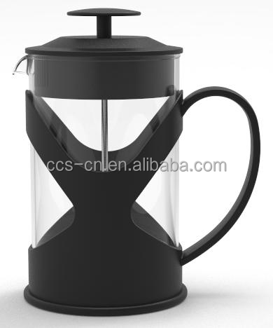 Портативные кофеварки Высококачественный боросиликатный стеклянный кофейный пресс Черный пластиковый французский пресс