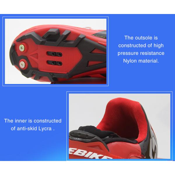 Self - Locking Red Mountain Bike Shoes Light Weight Fit Wide Range Of Foot Shapes