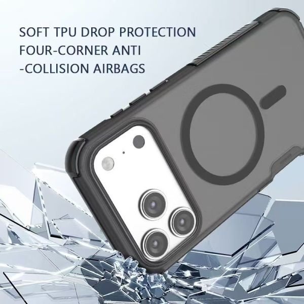 Skin-feel semi-transparent magsafe phone case