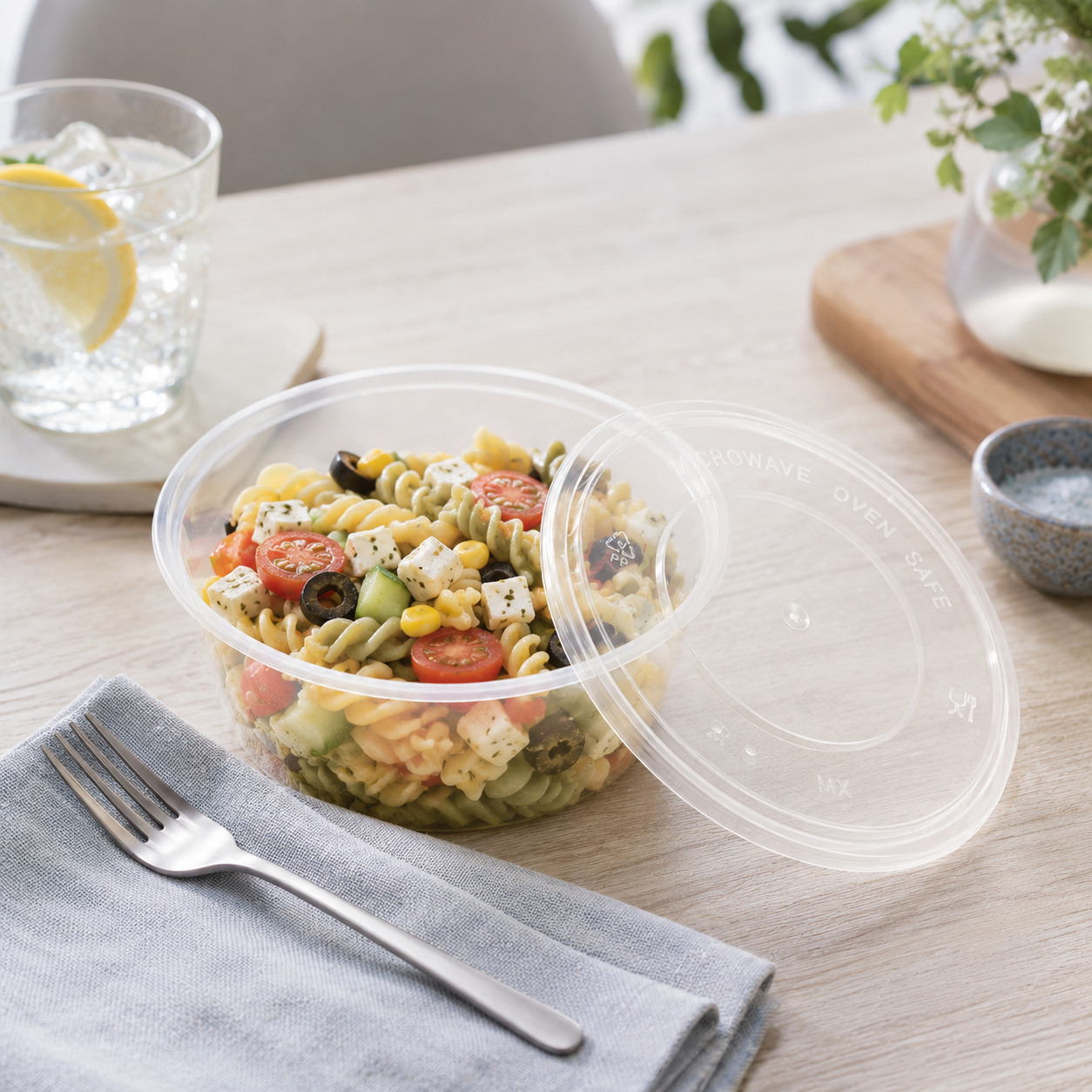Full Meals Wide Mouth Round PP Takeaway Soup Bowls Disposable 1000ml with Lids