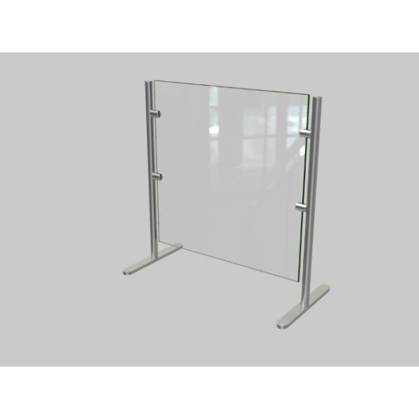 Stainless Steel Glass Pass Over Sneeze Guard With Shelf