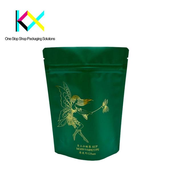 Golden Hot Foil Stamping Digital Printed Packaging Bags 125um Thickness