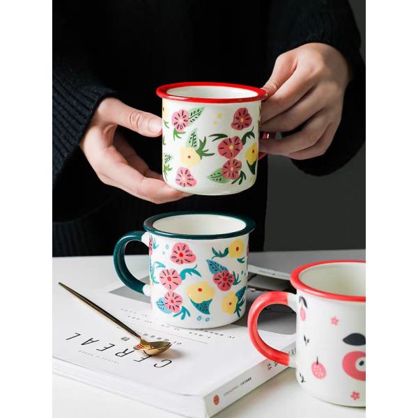 Hygienic 12oz White Sublimation Mug Including C Shape Handle Sublimation White Mug with Decal