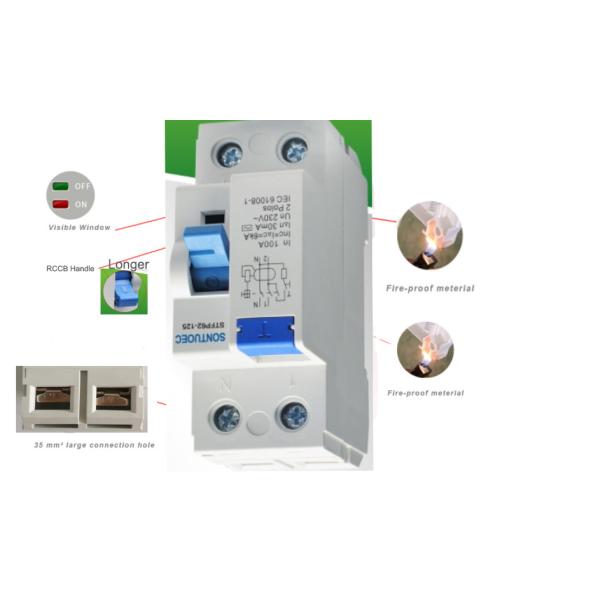 переключение IEC61008 изоляции автомата защити цепи 2P 4P 6KA 100 Amp RCCB
