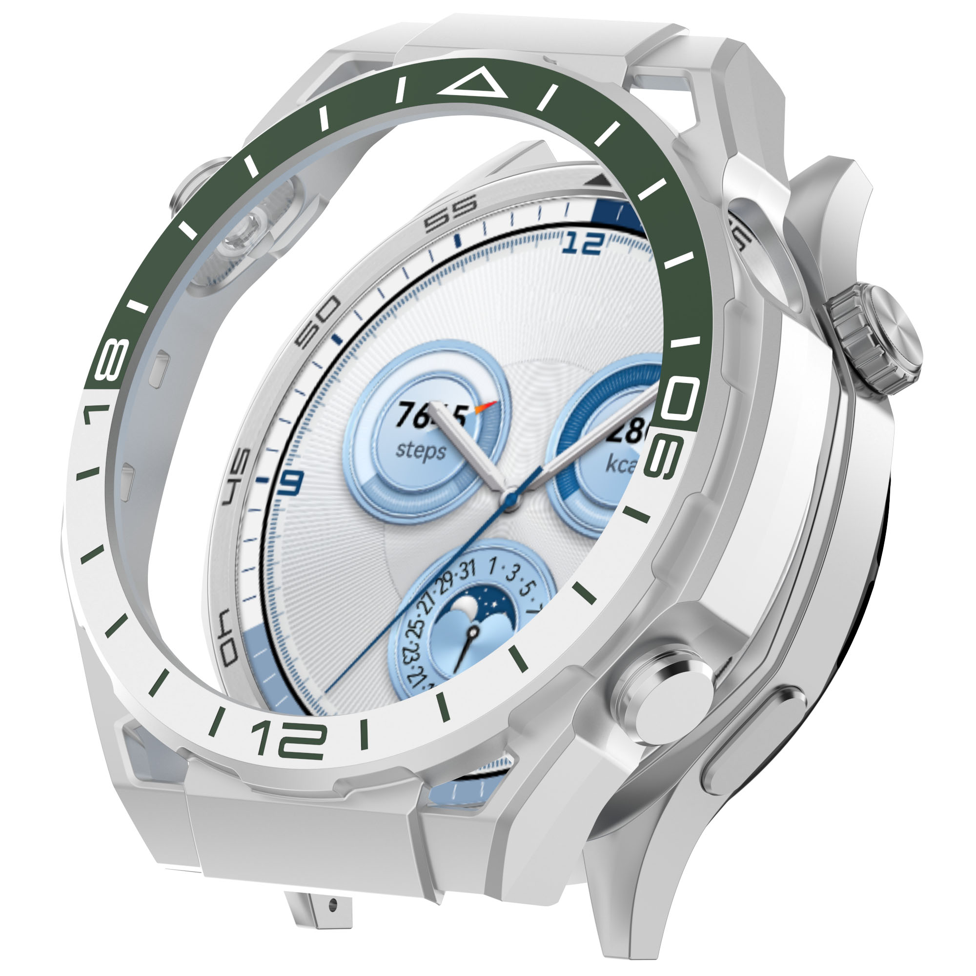 Eraysun for Watch GT4 46MM Tempered Glass Screen PC Protective Case with Scratch Resistant Bumper Cover-Fashion/Luxury Style