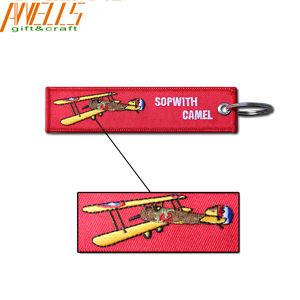 Fashionable Embroidered Fabric Keychain High Density No Minimum