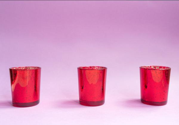Candeeiros votivos de vidro pequeno personalizados 95ML com base espessa