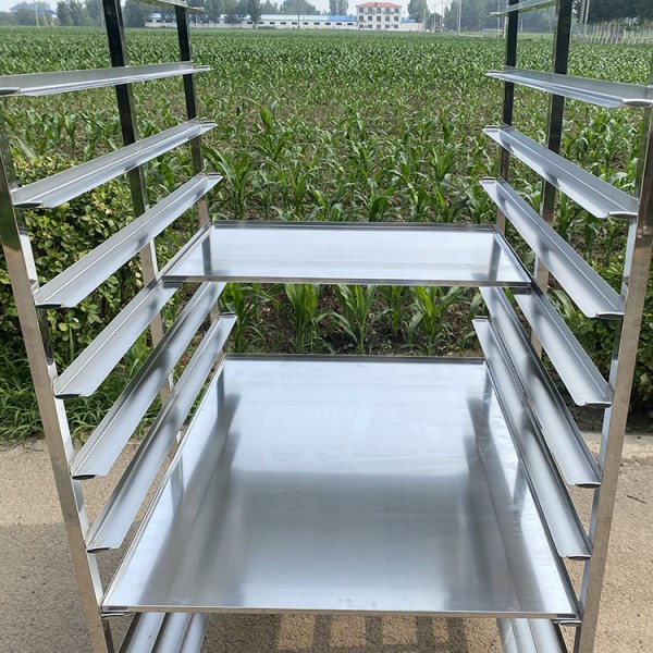 Commercial Kitchen Drying Baking Bread 600 X 400 Bakery Rack Tray Trolley For Rotary Oven