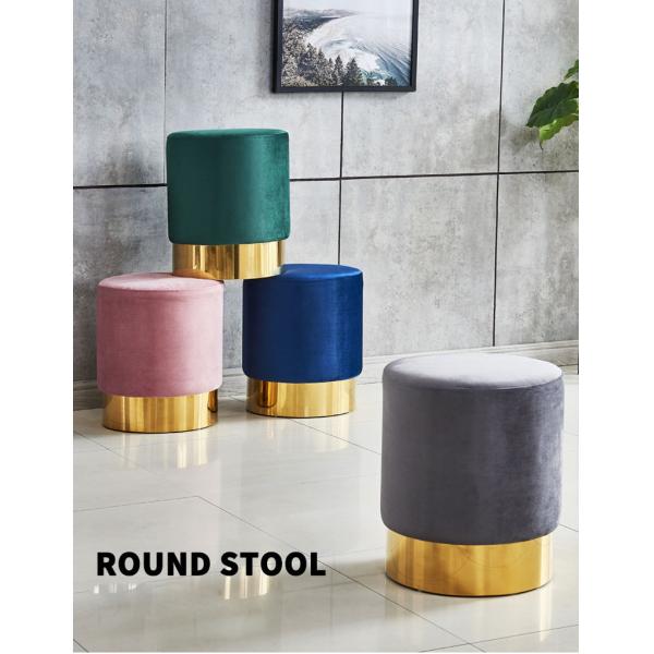 Velvet Seat Metal Counter Bar Stools Chair for Coffee Shop and Living Room Function