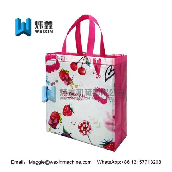 Red series 100gsm  2018 latest fashion pp non woven shopping bag with red handle