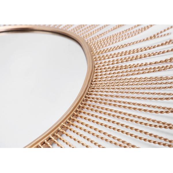 Gold Sunburst Wall Mountable Mirror Oval Sunburst Decoration Metal Frame Distressed Look