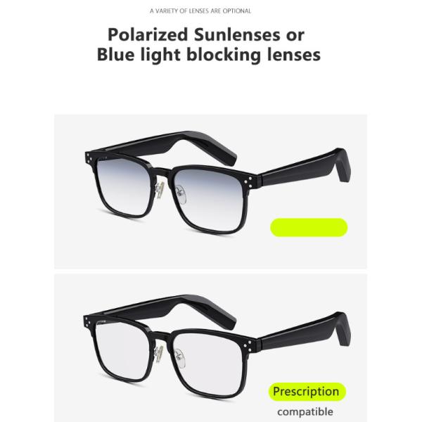 PC Arms AI Glasses Translator , Anti Blue Light Smart Glasses Waterproof For Man And Woman