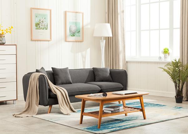 3 Seat Contemporary Bedroom Furniture Recliner Dark Grey Fabric Sofa