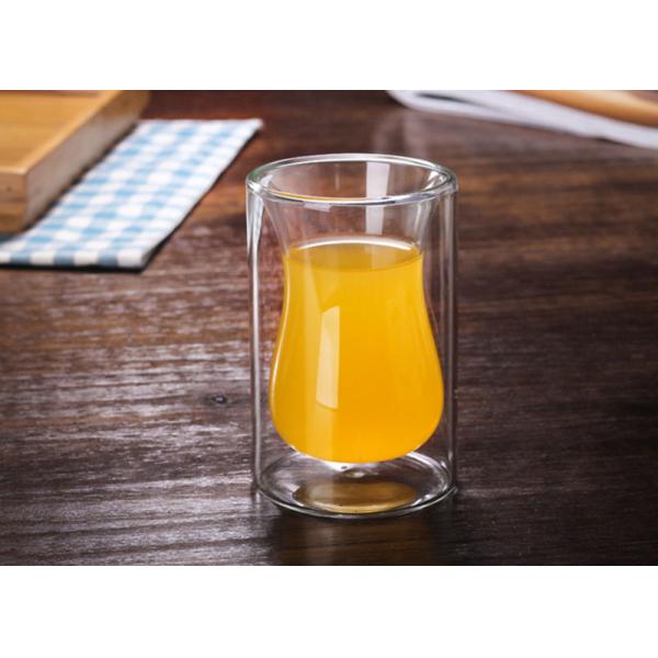 Heat Resistant 120ml Mouth Blown Double Wall Glass Cup