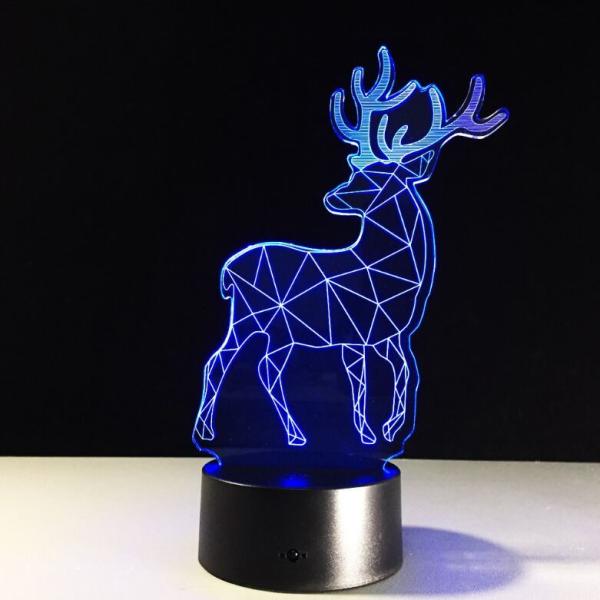 Deer 3D Night Light 7 Colors Change with Remote Timing Help Kids Fell Safe at Night or As A Gift Idea for Women or Girl