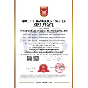 Shenzhen Fivision Digital Technology Co.,Ltd Certifications