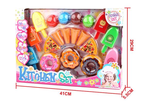 Plastic Children's Play Cooking Sets with Ice Cream Dessert Pizza Cake 23 Pcs