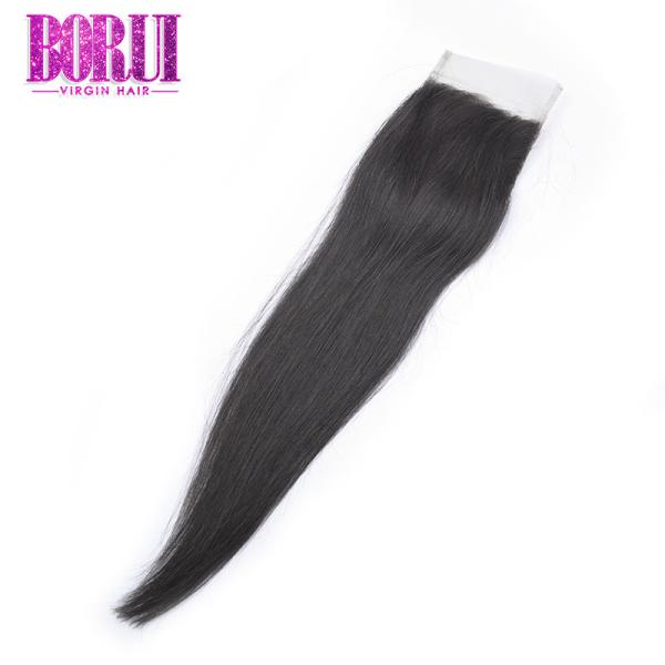 Fechamento reto do laço do cabelo humano com o malaio de Remy do cabelo do bebê toda a cor